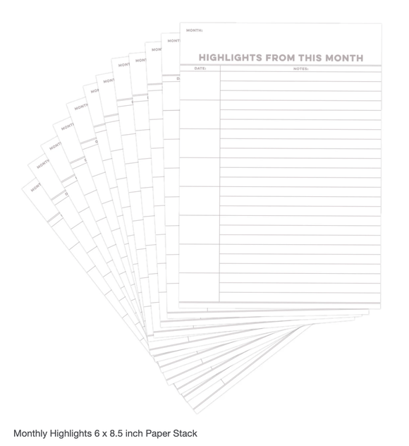 Scrapbooking  Elles Studio - Monthly Highlights 6 x 8.5 inch Paper Stack kit