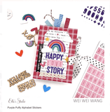 Scrapbooking  Elles Studio - Purple Puffy Alphabet Stickers kit