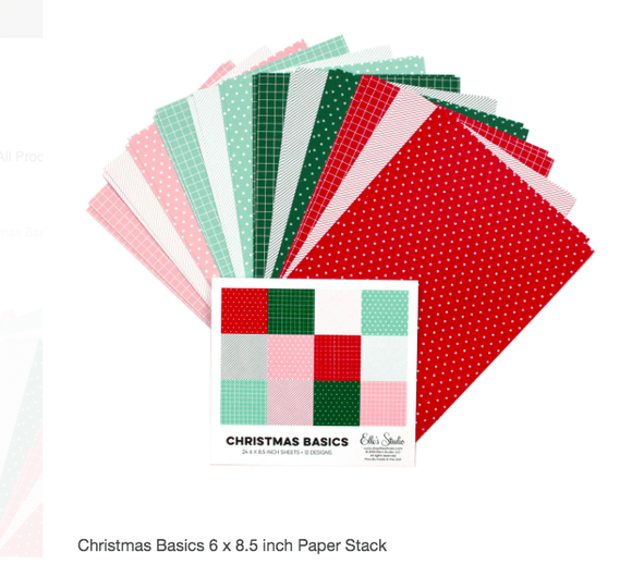 Scrapbooking  Elles Studio - Document December Christmas Basics 6 x 8.5 inch Paper Stack Paper Pad