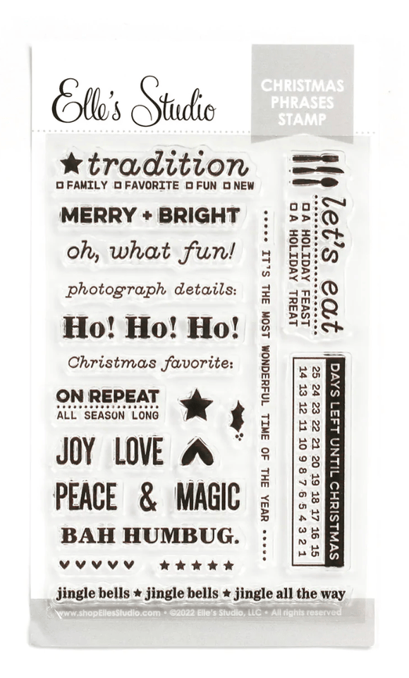 Scrapbooking  Elles Studio Christmas Phrases Stamp stamp