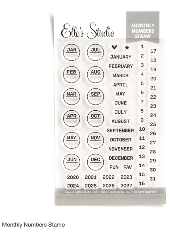 Scrapbooking  Elle's Studio Monthly Numbers Stamp Set stamps