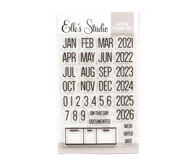 Scrapbooking  Elles Studio Dated Stamp Set Stamps