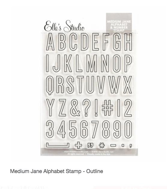 Scrapbooking  Elles Studio - Medium Jane Alphabet Stamp - Outline kit