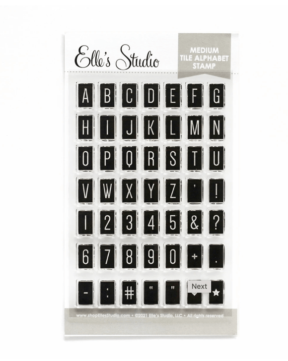 Scrapbooking  Elles Studio - Medium Tile Alphabet Stamp stamps