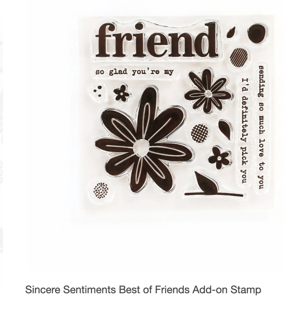 Scrapbooking  Elles Studio Sincere Sentiments Best of Friends Add-on Stamp Stamps