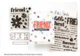 Scrapbooking  Elles Studio Sincere Sentiments Best of Friends Add-on Stamp Stamps