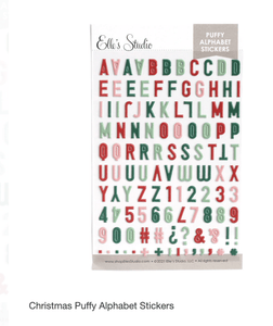 Scrapbooking  Elles Studio Christmas Alphabet Puffy Stickers stickers