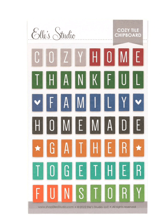 Scrapbooking  Elles Studio Cozy Tile Chipboard Stickers Stickers