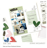 Scrapbooking  Elles Studio Date and Place Chipboard Stickers stickers