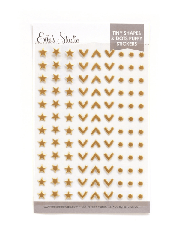 Scrapbooking  Elles Studio - Gold Tiny Shapes and Dots Puffy Stickers stickers