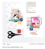 Scrapbooking  Elles Studio Heart and Star Chipboard Stickers - Cool stickers