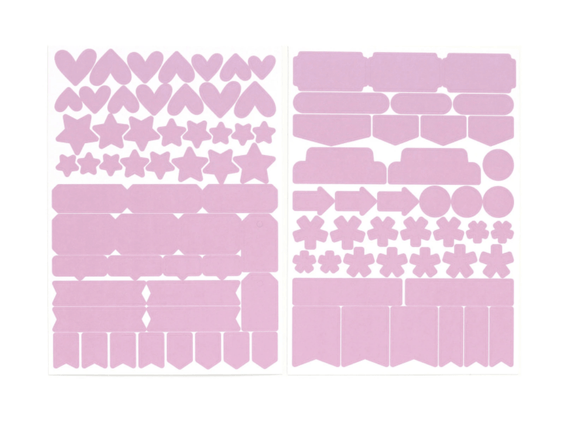 Scrapbooking  Elles Studio Light Fuchsia Cardstock Basic Shape Stickers stickers