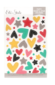 Scrapbooking  Elles Studio Magical Memories Puffy Heart and Star Stickers stickers