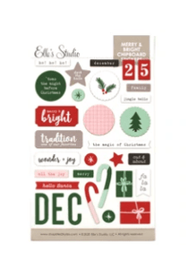 Scrapbooking  Elles Studio -Merry & Bright Chipboard Stickers stickers