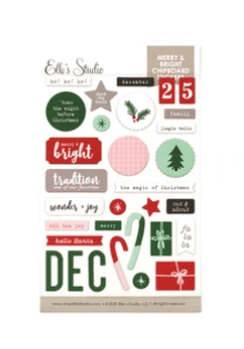 Scrapbooking  Elles Studio -Merry & Bright Chipboard Stickers stickers