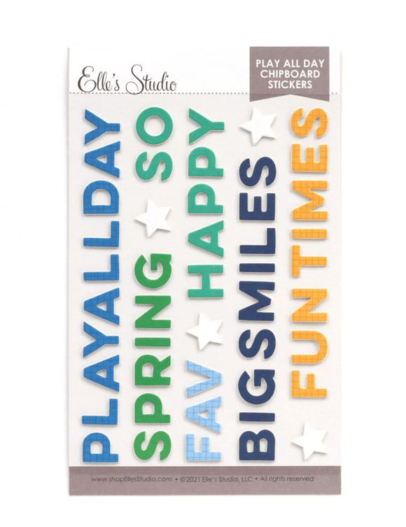 Scrapbooking  Elles Studio Play All Day Chipboard Stickers stickers