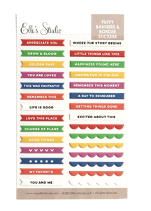 Scrapbooking  Elles Studio Puffy Banners and Border Stickers stickers