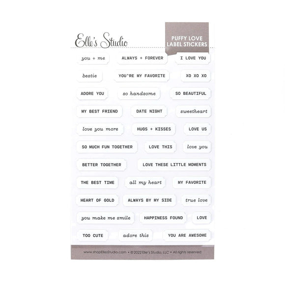 Scrapbooking  Elles Studio Puffy Love Label Stickers stickers