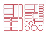 Scrapbooking  Elles Studio Red Cardstock Label Stickers stickers