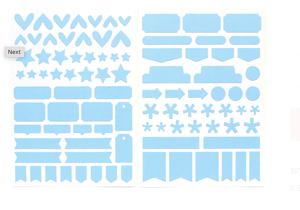 Scrapbooking  Elles Studio Sky Blue Cardstock Basic Shape Stickers stickers