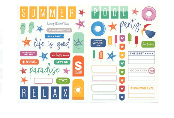 Scrapbooking  Elles Studio Summer Cardstock Stickers stickers