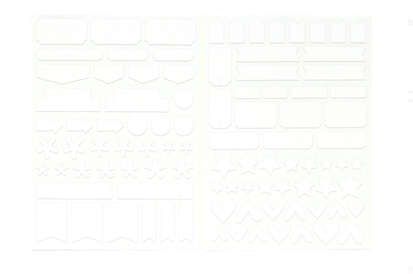 Scrapbooking  Elles Studio - White Cardstock Basic Shape Stickers stickers