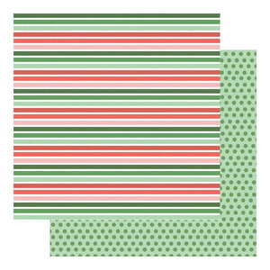 Scrapbooking  Wishmas Double-Sided Cardstock 12"X12" - Christmas Stripes Paper 12"x12"