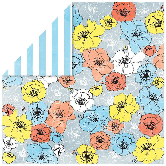 Scrapbooking  Brightside Floral Paper 12x12 Paper 12