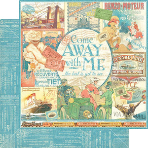 Scrapbooking  Come With Me Come Away with Me Paper 12x12 Paper 12"x12"