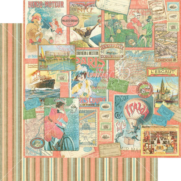 Scrapbooking  Come With Me Pleasure Trip Paper 12x12 Paper 12