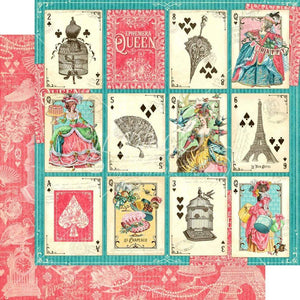 Scrapbooking  Ephemera Queen Double-Sided Cardstock 12"X12"- A Winning Hand Paper 12"x12"