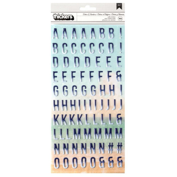 Scrapbooking  Heidi Swapp Set Sail Thickers Stickers 169/Pkg Alphabet Alphas
