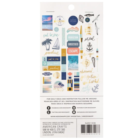 Scrapbooking  Heidi Swapp Set Sail Ephemera Die-Cuts 42/Pkg ephemera