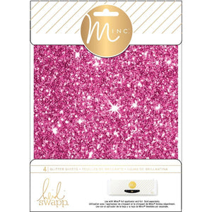 Scrapbooking  Heidi Swapp -Minc Glitter Sheets 6"X8" 4/Pkg Pink minc