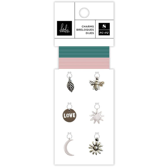 Scrapbooking  Heidi Swapp Metal Charms Care Free 8pk Paper 12