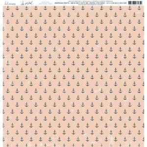 Scrapbooking  Heidi Swapp Set Sail Double-Sided Cardstock 12"X12" Anchors Away Paper 12"x12"