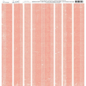 Scrapbooking  Heidi Swapp Set Sail Double-Sided Cardstock 12"X12" Canvas Stripes Peach Paper 12"x12"