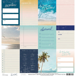 Scrapbooking  Heidi Swapp Set Sail Double-Sided Cardstock 12"X12"  Cut Aparts Paper 12"x12"