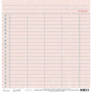Scrapbooking  Heidi Swapp Set Sail Double-Sided Cardstock 12"X12" Ledger Peach Paper 12"x12"
