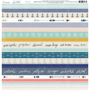 Scrapbooking  Heidi Swapp Set Sail Double-Sided Cardstock 12"X12" Strip Page Paper 12"x12"