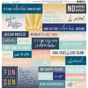 Scrapbooking  Heidi Swapp Set Sail Double-Sided Cardstock 12"X12" Words Paper 12"x12"