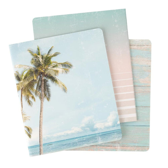 Scrapbooking  Heidi Swapp Set Sail Blank Notebooks 3/Pkg Palm Tree Paper Pad