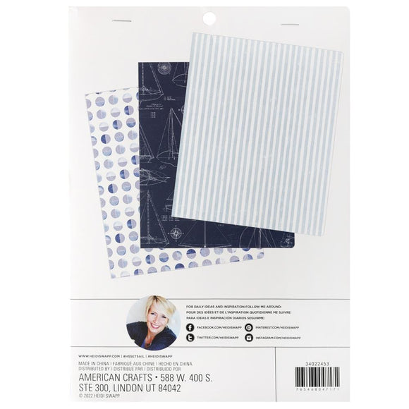 Scrapbooking  Heidi Swapp Set Sail Blank Notebooks 3/Pkg Sailboats Paper Pad