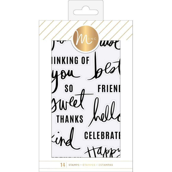 Scrapbooking  Heidi Swapp Minc Clear Stamps 14/Pkg Sentiments Paper Collections 12x12