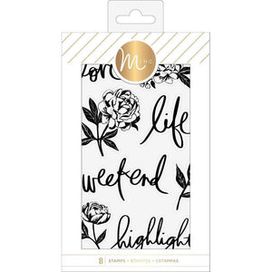 Scrapbooking  Heidi Swapp Minc Clear Stamps 8/Pkg Floral Paper Collections 12x12