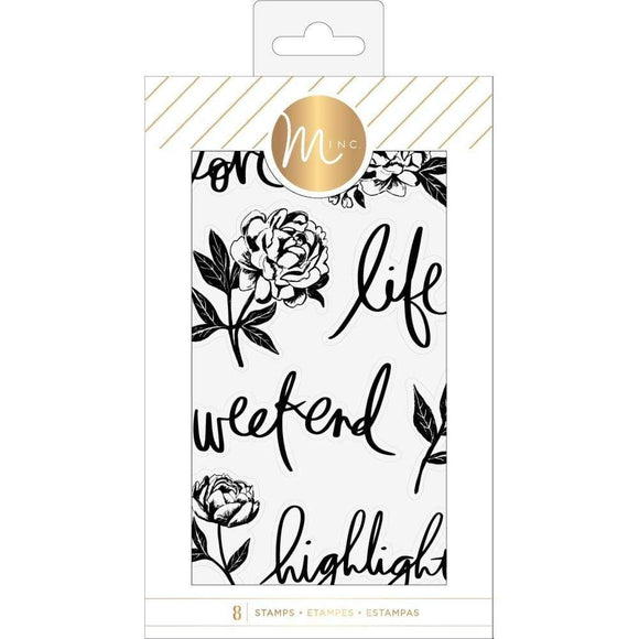 Scrapbooking  Heidi Swapp Minc Clear Stamps 8/Pkg Floral Paper Collections 12x12