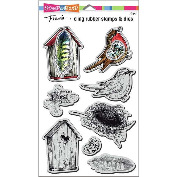 Scrapbooking  Stampendous Cling Stamp & Die Set Bird Collage stamps