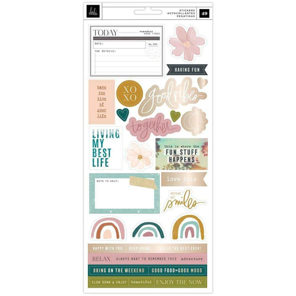 Scrapbooking  Heidi Swapp Care Free Cardstock Stickers 48/Pkg W/Champagne Foil stickers