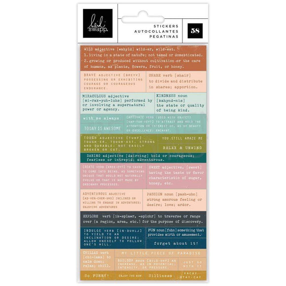 Scrapbooking  Heidi Swapp Care Free Definition Stickers 58/Pkg stickers