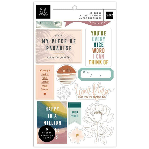 Scrapbooking  Heidi Swapp Care Free Sticker Book W/Champagne Foil 262/Pkg stickers